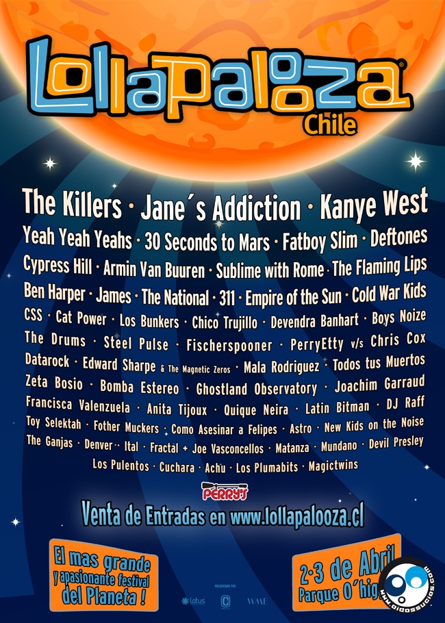 Revelado el cartel de Lollapalooza Chile