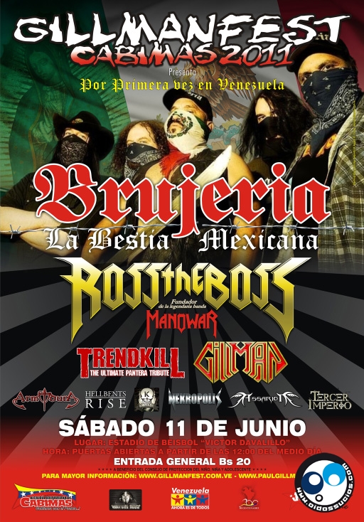 Trendkill, Ross The Boss y Brujería lideran el cartel del GillmanFest 2011
