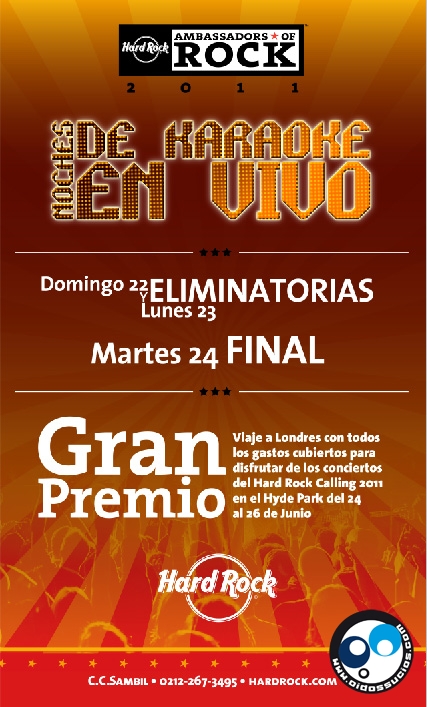 Concurso de Canto en Hard Rock Café Caracas