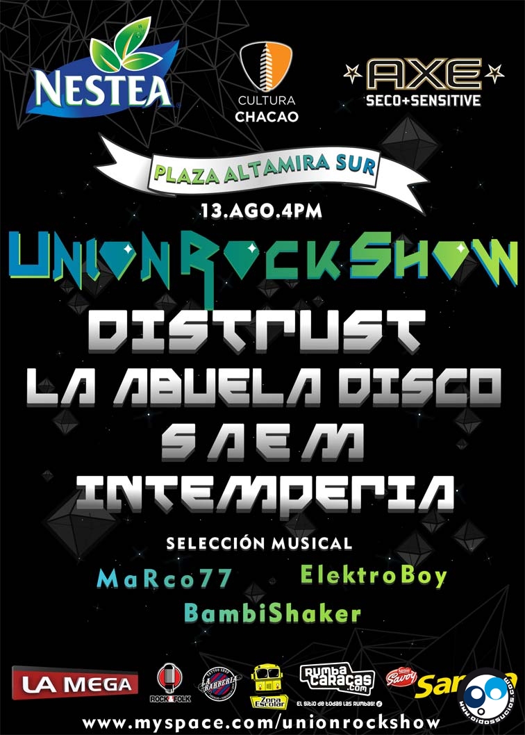 Continúa Ciclo Union Rock Show Edición 2011 con Concierto en la Plaza Altamira Sur