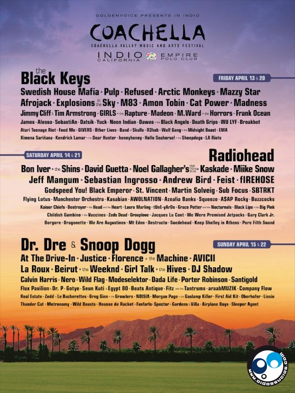 Todo el cartel de Coachella 2012