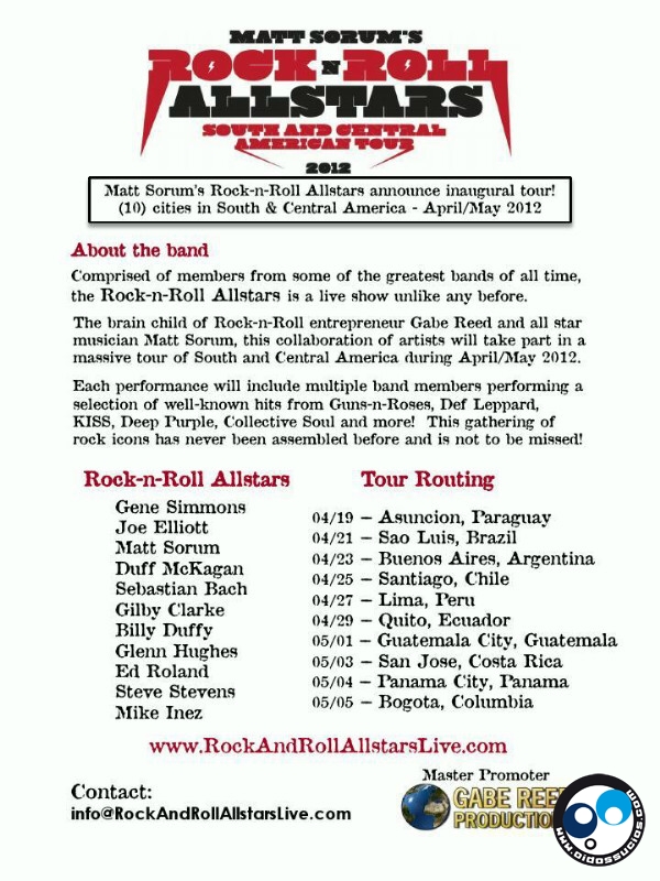 Gene Simmons, James Hetfield y 10 Rockstars más girarán por Latinoamérica con una súper banda